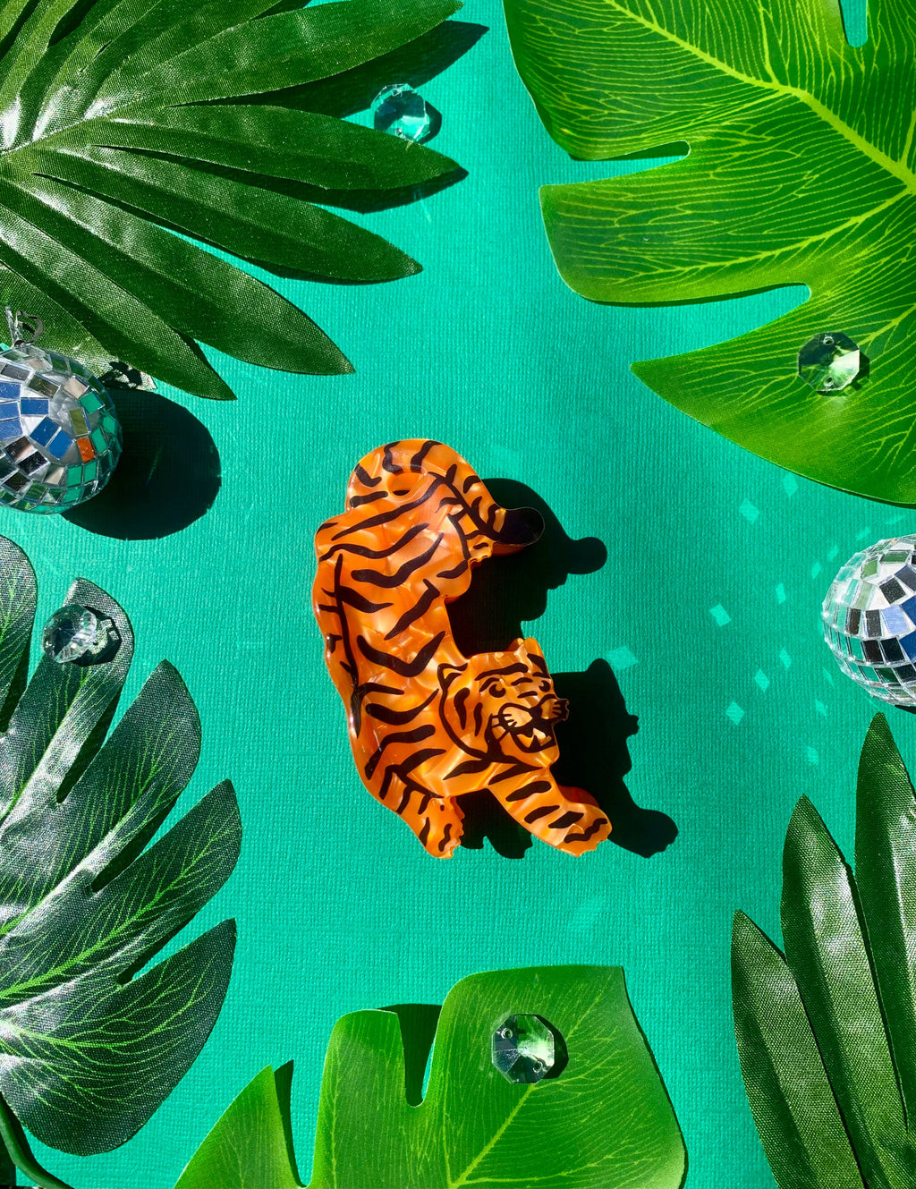 Tiger Acetate Hair Claw -0