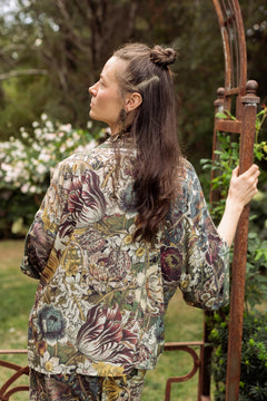 "Love Grows Wild" Bamboo Cropped Kimono