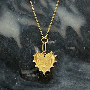 Clip Hanging Initial Heart Necklace-12