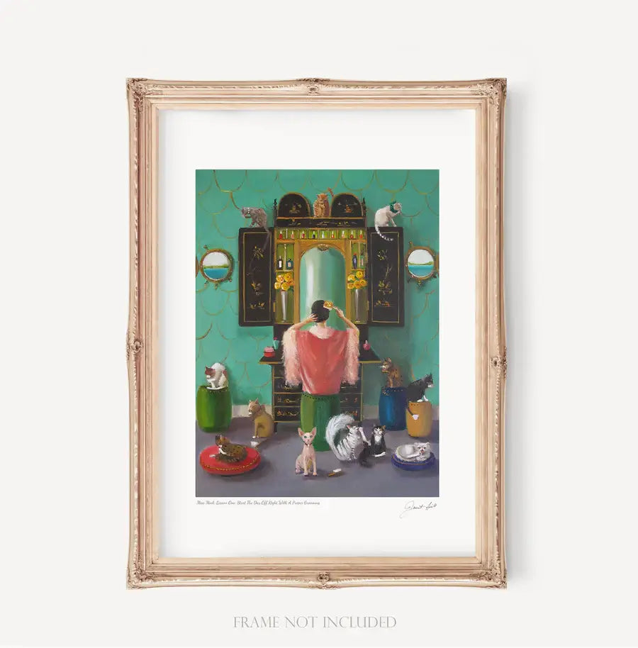 Miss Mink Lesson 1 Art Print by Janet Hill-0