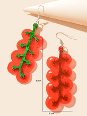 Red Acrylic Tomato Large Dangle Earrings Girl's Personality Creative Accessories-3 width=100 