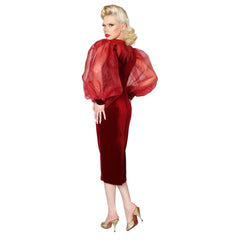 "Lola" 1950s Style Flame Gown