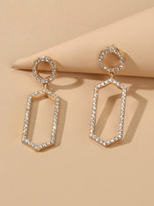 Luxurious Rhinestone Decor Geometric Dangle Earrings Good Quality Accessories-3 width=100 