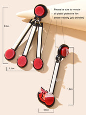 Asymmetrical Personality Accessories Red Acrylic Match Pendant Pierced Earrings-3 width=100 