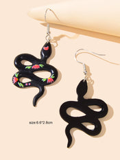 Punk Hip Hop Style Jewelry Black Resin Snake Dangle Statement Earrings for Women-3 width=100 