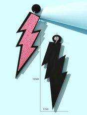 Sparkling Stylish Acrylic Lightning Statement Long Pendant Dangle Party Earrings-3 width=100 