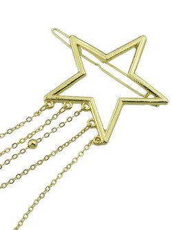 Gold Star Long Chain Tassel Hairgrips Wedding Party Hair Clips Hair Barrettes-3 width=100 