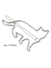 Hair Accessories Minimalist Gold Silver Metal Cat Hairgrips Hair Clips Hairpin-3 width=100 