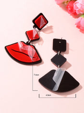 Playful Red Lips Pendant Long Stud Earrings Teenager's Expressive Fun Jewellery-3 width=100 