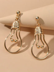 Punk Jewelry Gold Silver Metal Light Bulb Drop Statement Stunning Stud Earrings-3 width=100 