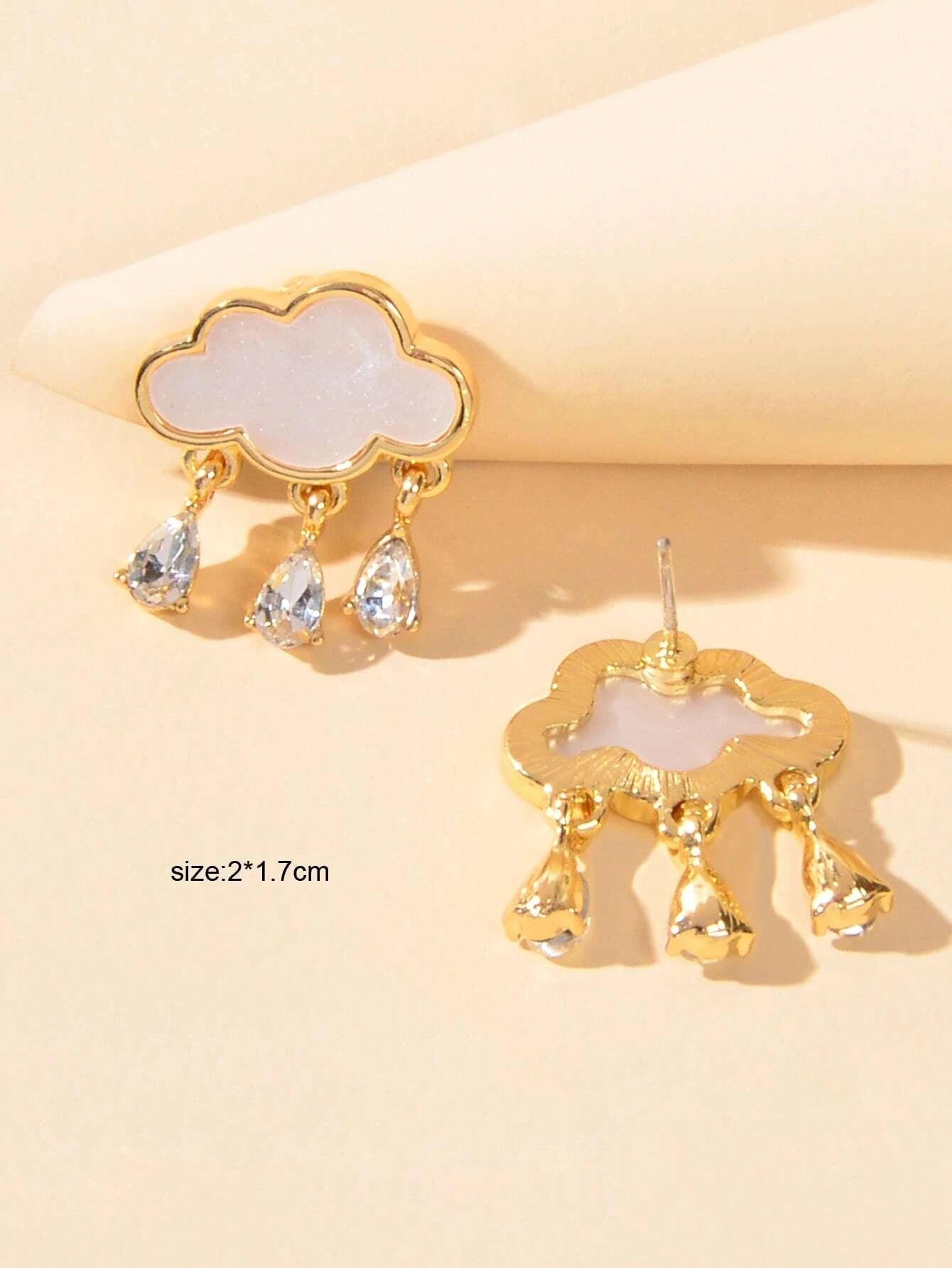 Designer Jewelry Clouds Shape Water Drop Charm Dangle Earrings Funny Women Gift-3