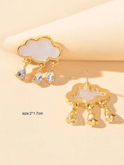 Designer Jewelry Clouds Shape Water Drop Charm Dangle Earrings Funny Women Gift-3 width=100 