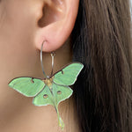"Susie" Green Moth Earrings