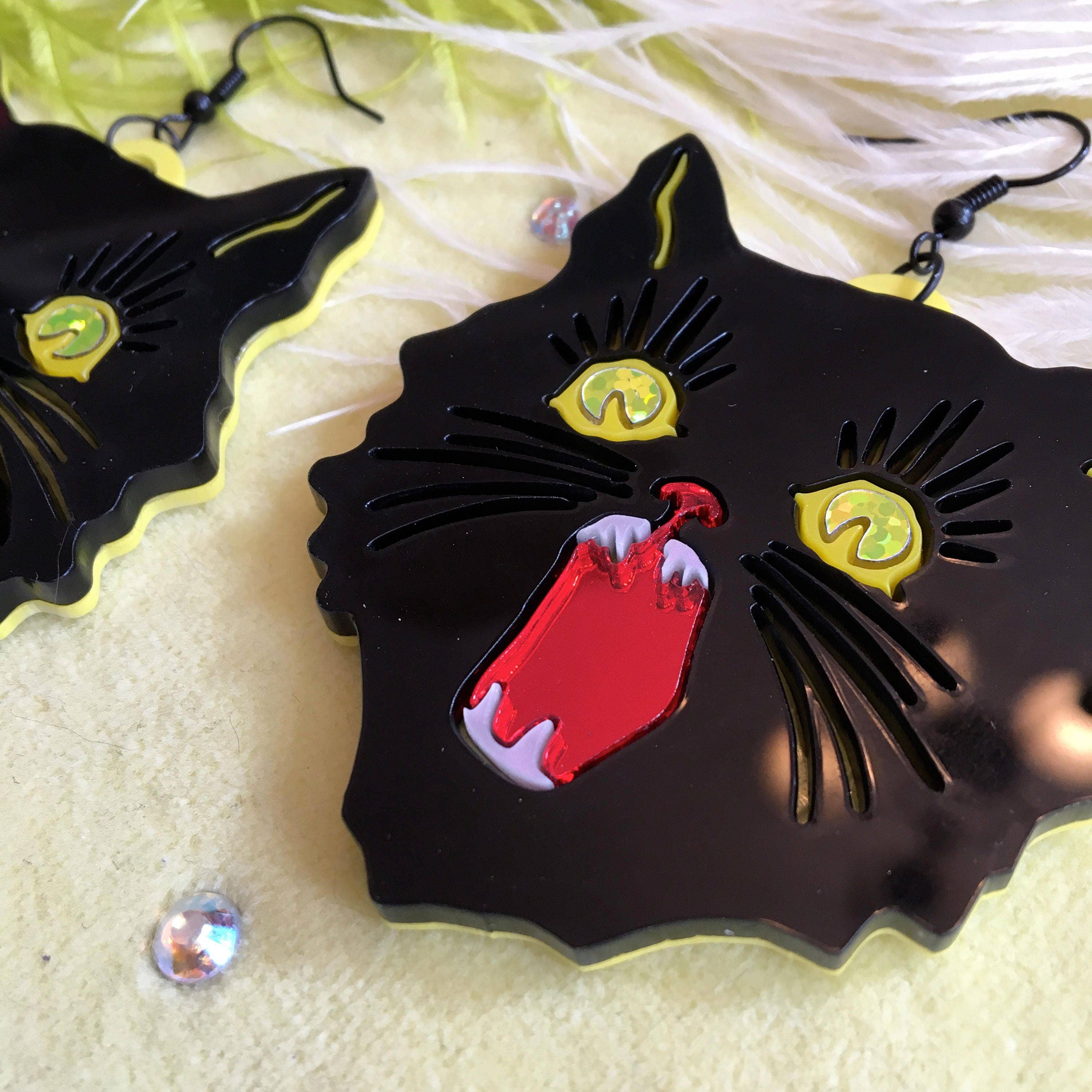 Scaredy Cat Statement Earrings-1