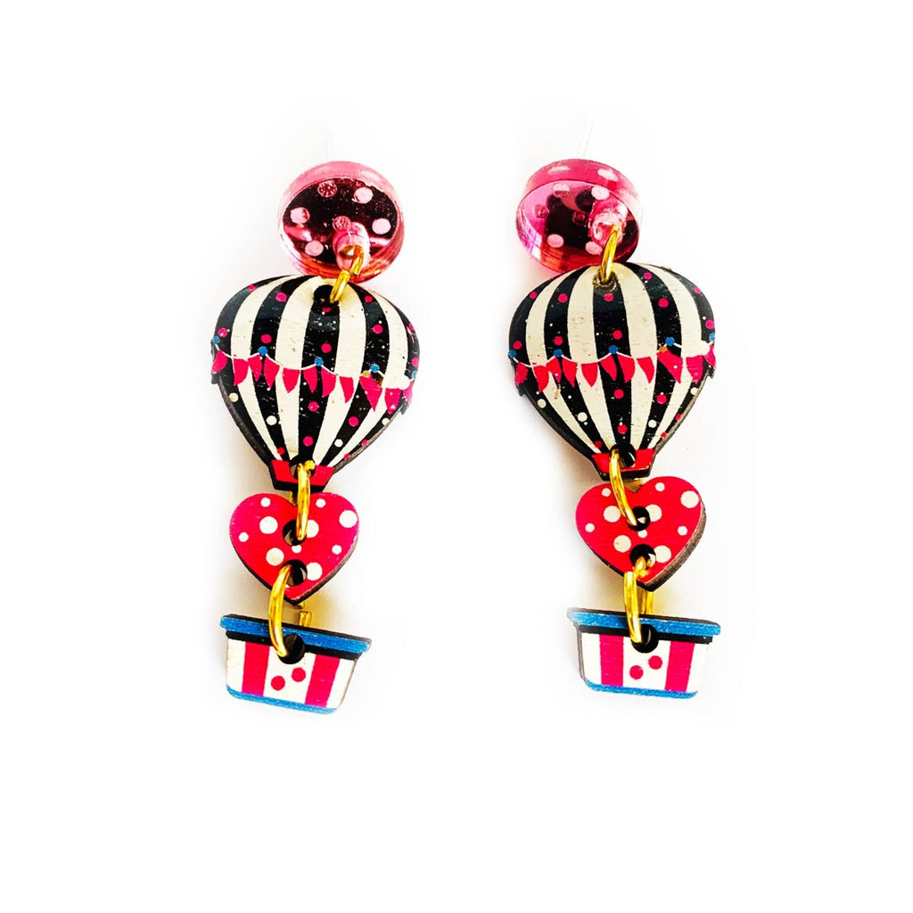 Heart Air Balloon Earrings by Rosie Rose Parker-0