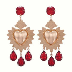 "Jaqueline" Flaming Heart with Red Rhinestones
