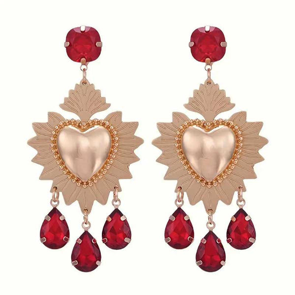 "Jaqueline" Flaming Heart with Red Rhinestones