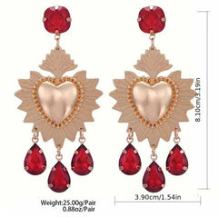 "Jaqueline" Flaming Heart with Red Rhinestones