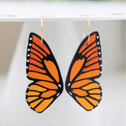 Monarch Butterfly Wing Earrings width=100 