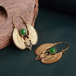 "Khepri" Winged Scarab Earrings width=100 
