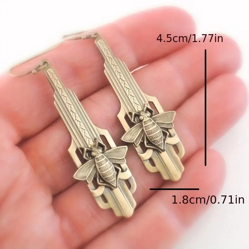 "Katana" Deco Bee Earrings