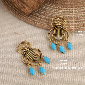 "Nerthus" Scarab and Beads Earrings