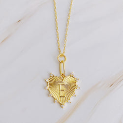 Clip Hanging Initial Heart Necklace-9 width=100 
