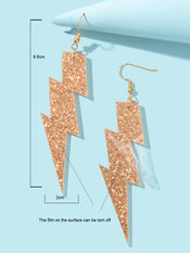 Sparkling Retro Party Acrylic Exaggerated Women Lightning Bolt Dangle Earrings-4 width=100 