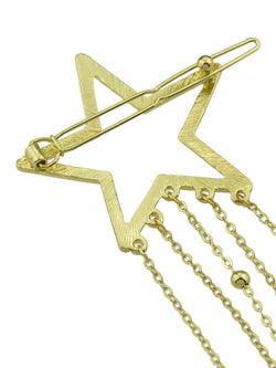 Gold Star Long Chain Tassel Hairgrips Wedding Party Hair Clips Hair Barrettes-4 width=100 