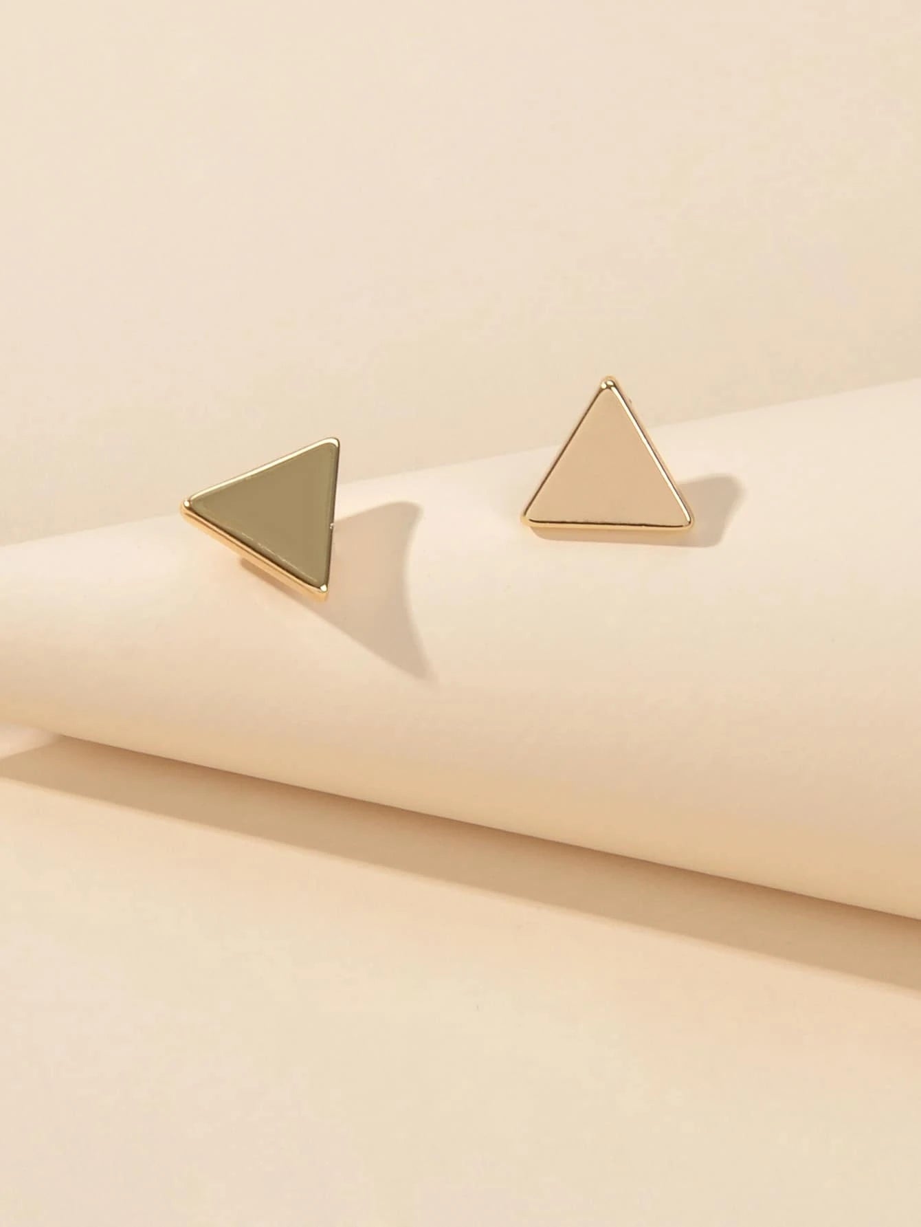 Jewellery set Fashion Gold Stars Charm Statement Necklace Triangle Stud Earrings-4