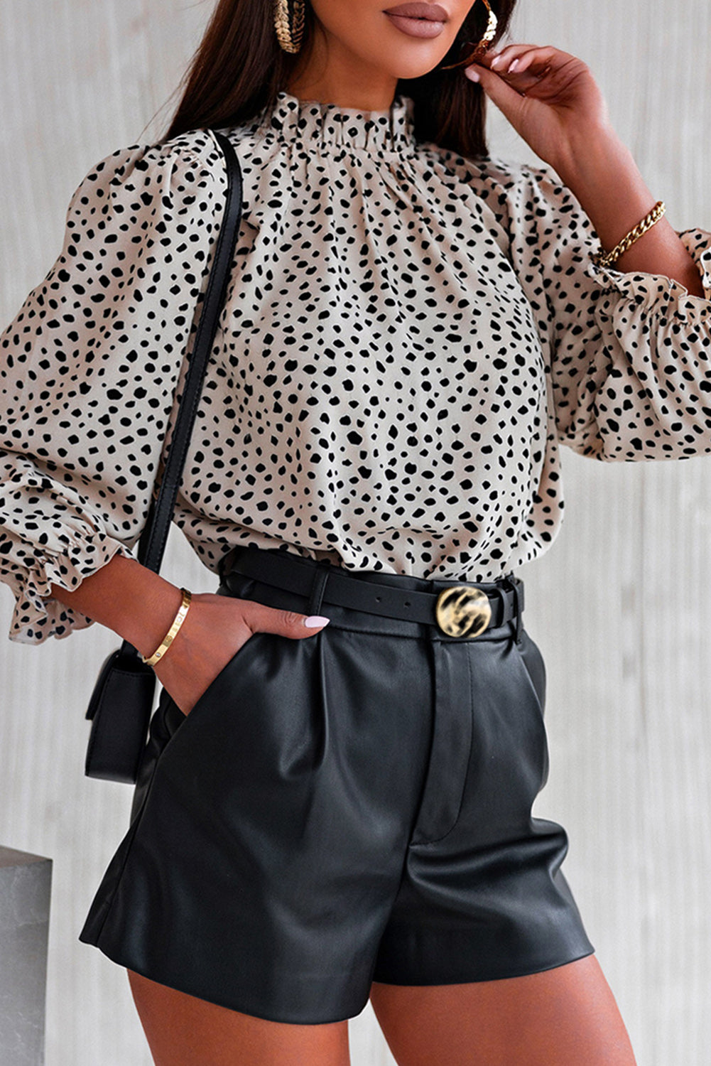 Sienna 3/4 Sleeves Cheetah Blouse-0