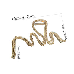 "Manasa" Rhinestone Snake Hair Clip width=100 