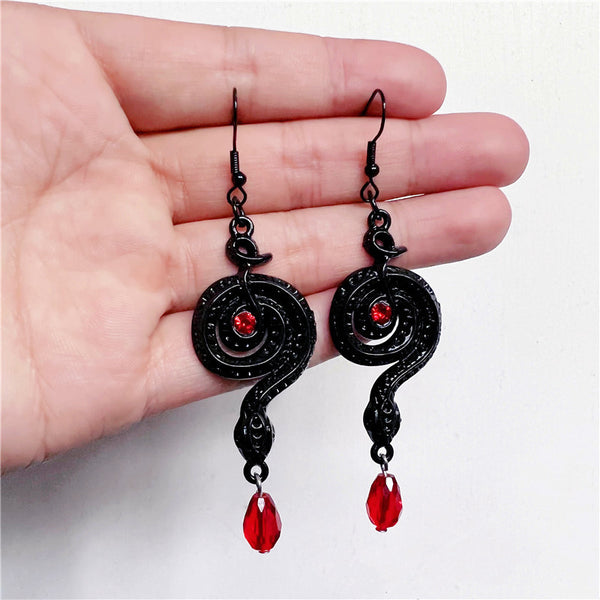 Red Snake Earrings