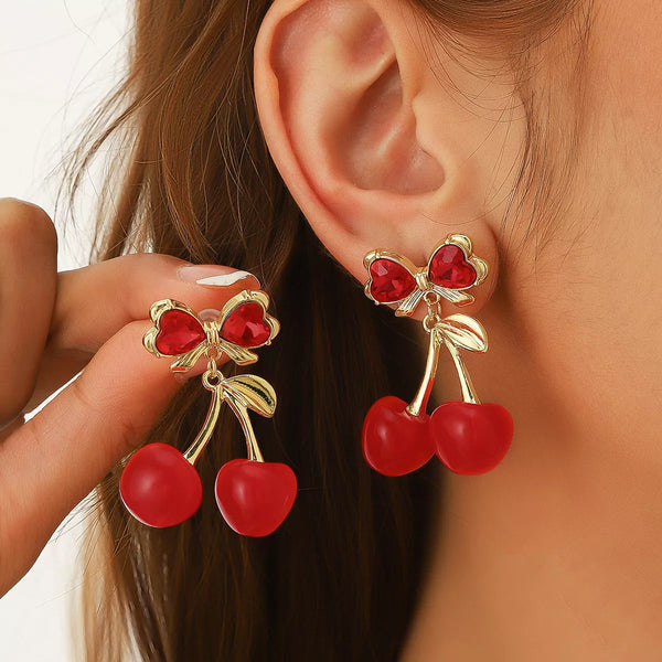 "Adreana" Cherry Drop Earrings