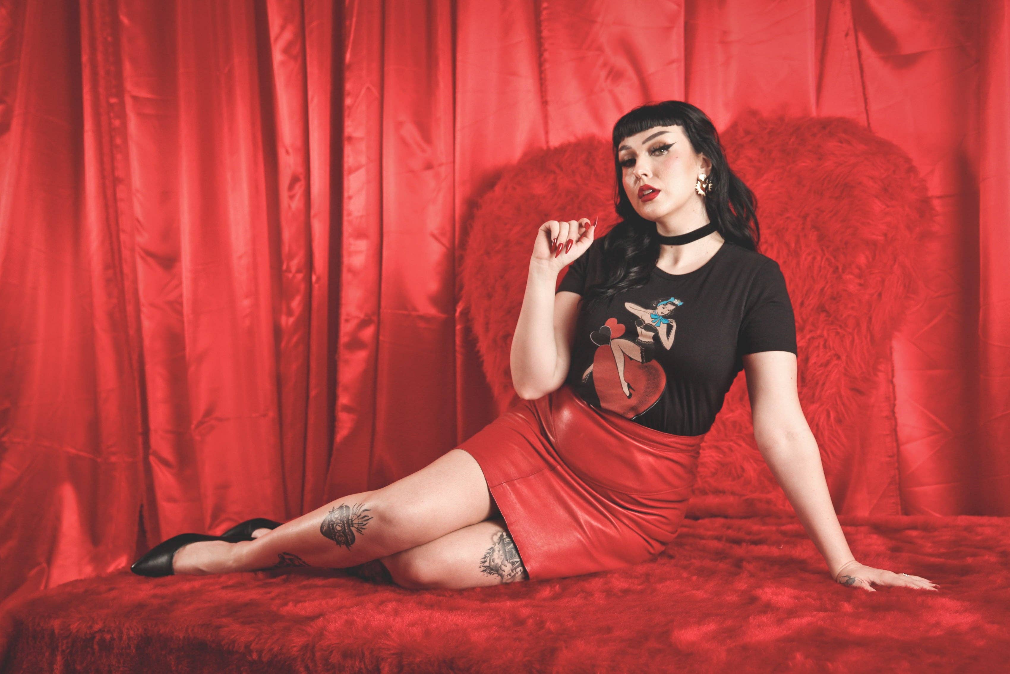All My Love Fitted Tee in Black-3