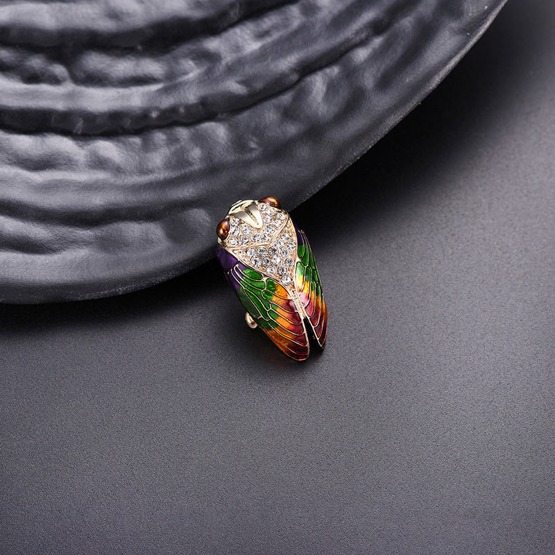 "Addie" Crystal Cicada Brooch