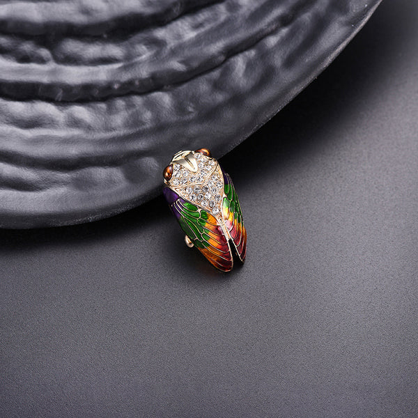 "Addie" Crystal Cicada Brooch