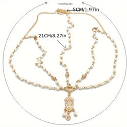 "Asteria" Beaded Forehead Chain width=100 