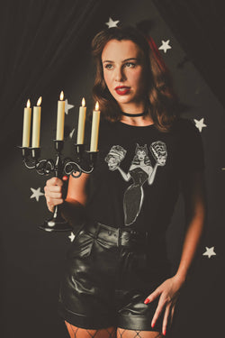 Mind Your Head Fitted Tee in Black-2 width=100 