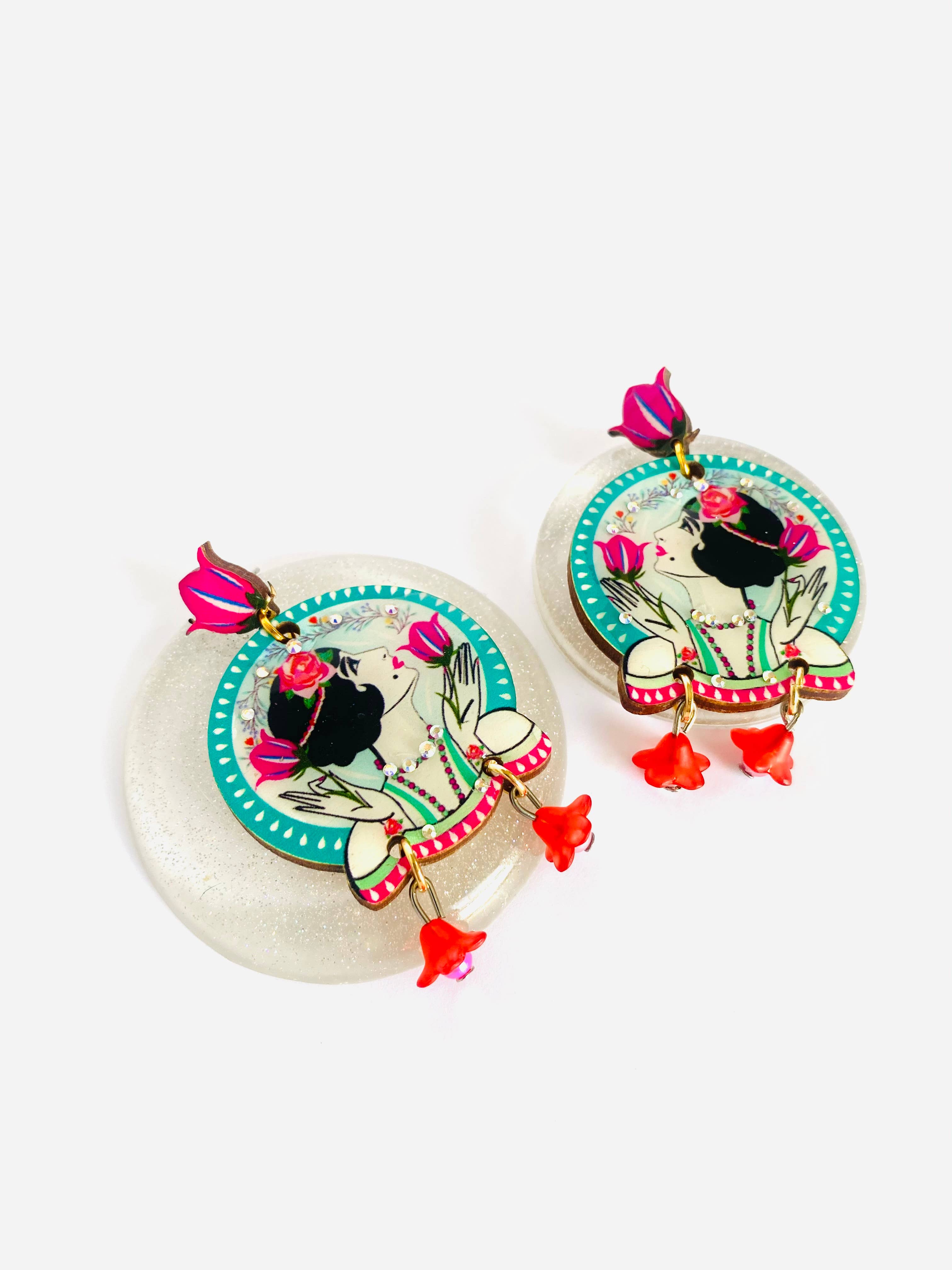 Lady Tulip Statement Earrings by Rosie Rose Parker-2