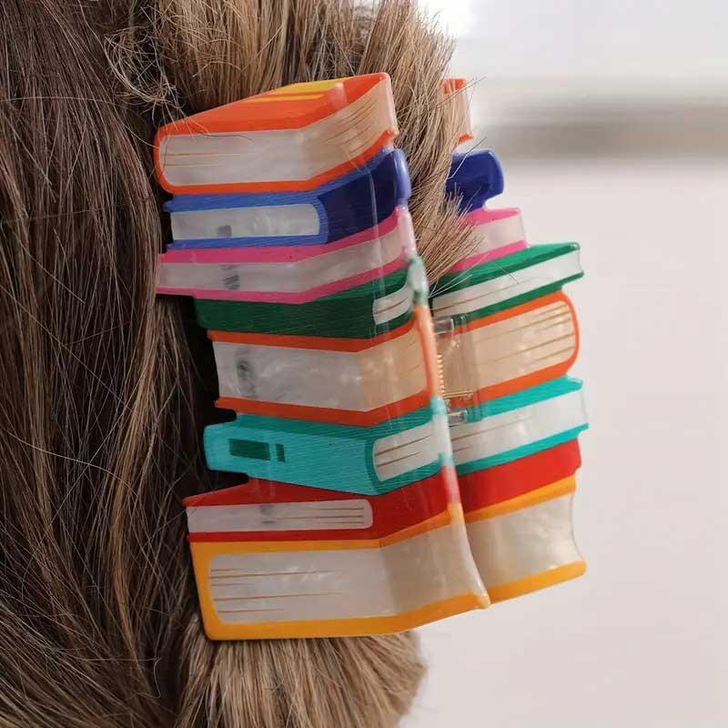 "Alexandria" Books Hair Clip