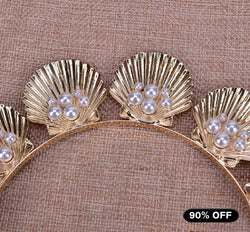 "Shelby" Shells and Pearls Gold-tone Tiara width=100 