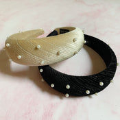 Silky Velvet Pearl Headband-4 width=100 