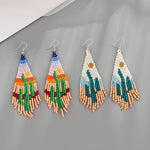 Beaded Ethnic Style Handmade Tassel Bead Earrings