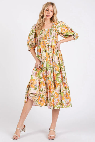 Petal Tapestry Midi Dress