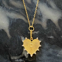 Clip Hanging Initial Heart Necklace-17 width=100 