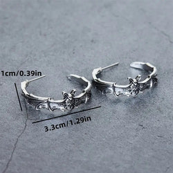 "Morrigan" Bat Hoop Earrings width=100 