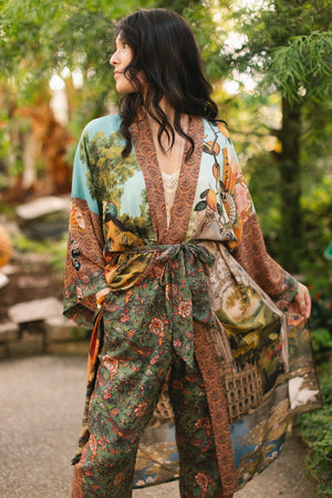 "Secret Garden" Kimono with Swan