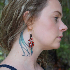 "Galatea" Coral Snake Hoop Earrings