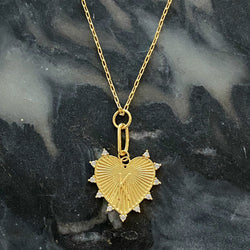 Clip Hanging Initial Heart Necklace-13 width=100 
